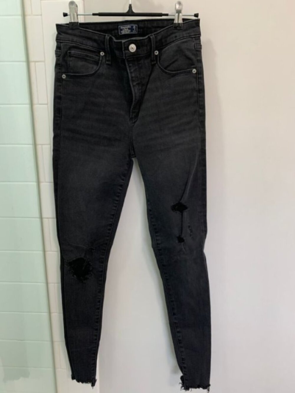 Abercrombie Fitch Jeans Womens Black Denim 26 2R Simone High Rise Super Skinny